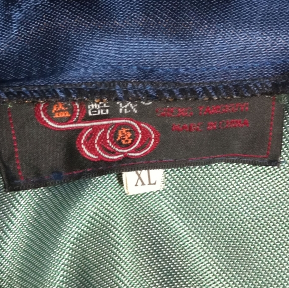 Dragon Print Duster Kimono Robe Tie Waist Longline Jacket Boho Oriental Style XL - Picture 3 of 10